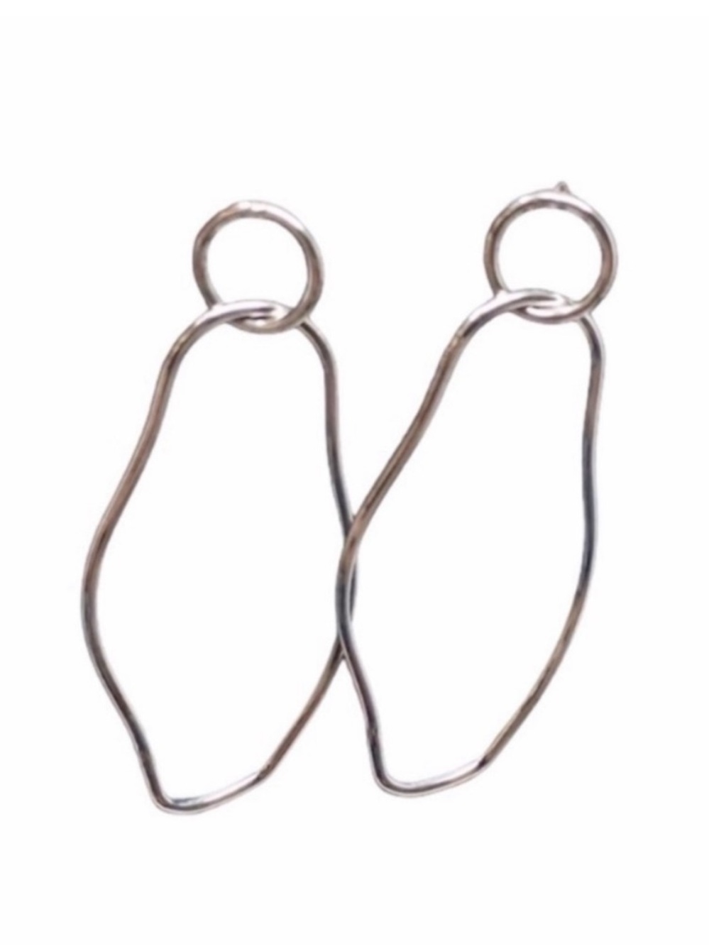 White gold dipped dangle stud earrings NEW